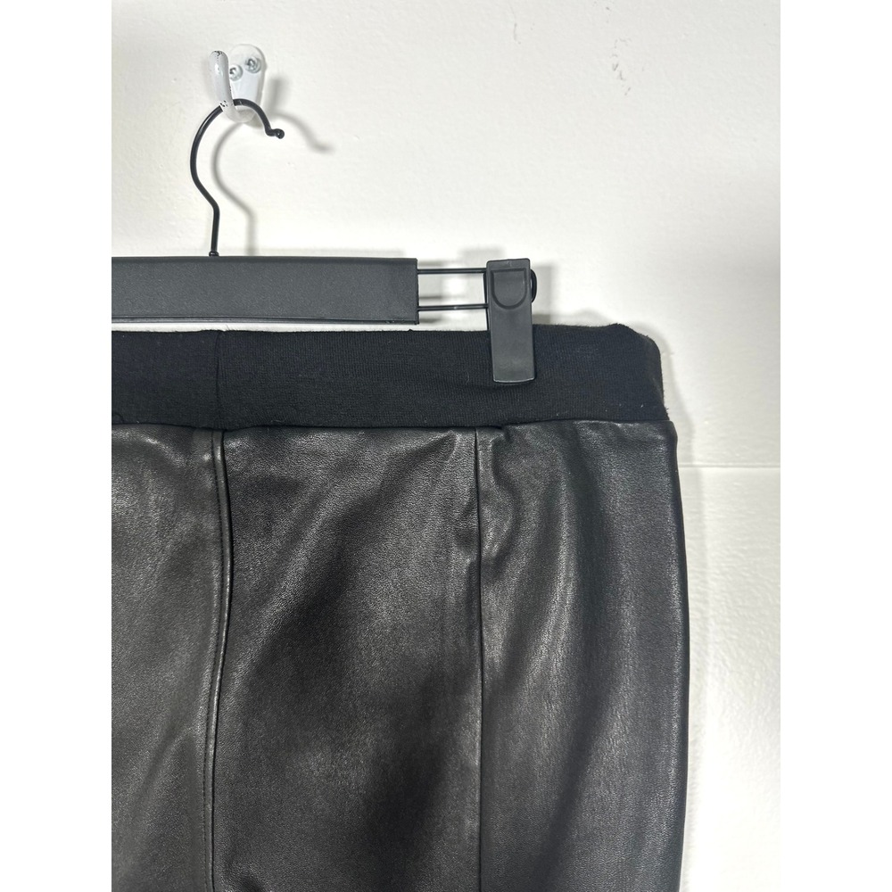 Pam & Gela Lambskin Track pants women's M leather stripe moto luxury $795 skinny - Picture 5 of 12